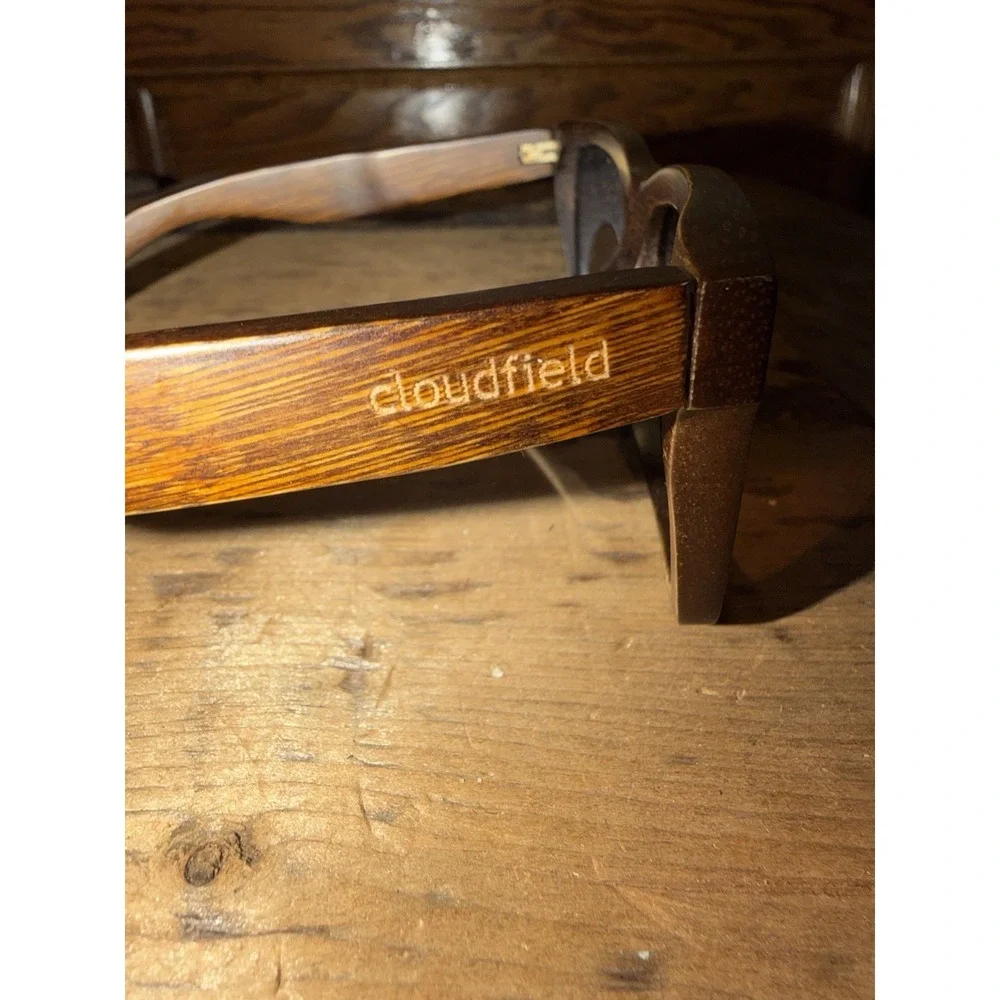 Cloudfield Manhattan Wood Frame Sunglasses Unisex Handcrafted‎ Brown